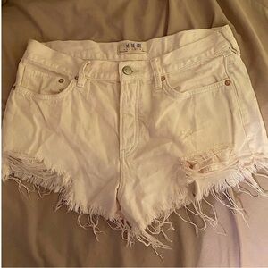 FREE PEOPLE “We the Free” White Shorts Size 28. Zipper & button closure, pockets
